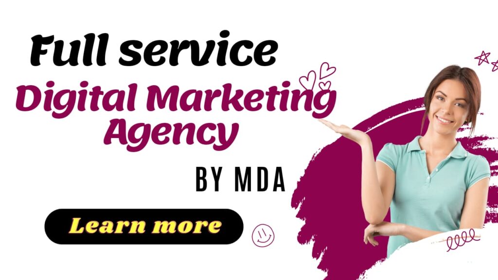 a beautiful girl happy to recommend full service marketing agency